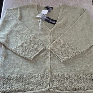 Norton McNaughton Sage Green Knit Cardigan